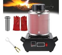 Electric Melting Furnace 1500W, Digital Smelting Machine with Graphite Crucible & Mesh Guard, 1-3kg Capacity for Gold, Silver, Tin & Metal Refining