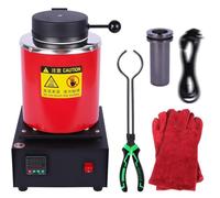 Electric Melting Furnace, 1800W Automatic Temperature Control, for Melting Gold, Silver, Copper, Max Temperature 1150℃ / 2102℉, 1KG Capacity