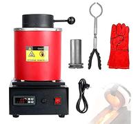 Electric Melting Furnace 1800W, Digital Metal Smelting Machine, Metal Casting Kit with Graphite Crucible for Gold, Silver, Copper, and Aluminum Refining