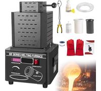 Electric Melting Furnace 5000W, 2912℉ Mini Medium Frequency Melting Furnace with Graphite Crucible, 3-5 Min Melting Time, Metal Smelting Casting Kit