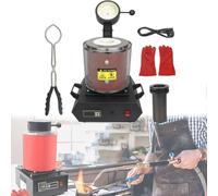 Electric Melting Furnace, Digital Metal Smelting Machine, Automatic Refining Casting Furnace with Mesh Guard, for Refining Metals Gold Silver Tin Aluminum