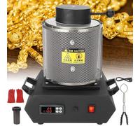 Electric Melting Furnace, Digital Metal Smelting Machine, Automatic Refining Casting Furnace with Mesh Guard, for Refining Metals Gold Silver Tin Aluminum