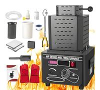 Electric Melting Furnace Kit, Medium Frequency Smelting Machine with Graphite Crucible, Fast 3-5 Minute Smelting Time, for Gold, Silver, Copper, Aluminum, 2kg Capacity