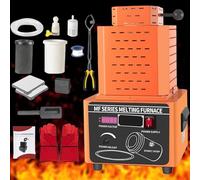 Electric Melting Furnace Kit, Medium Frequency Smelting Machine with Graphite Crucible, Fast 3-5 Minute Smelting Time, for Gold, Silver, Copper, Aluminum, 2kg Capacity