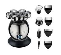 Electric Men's Shaver, Digital Display Multifunctional Charging Shaver and Hair Clipper Comfort (Set+Nose Hair+Haircut+Facial Cleansing)