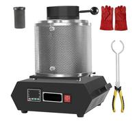Electric Metal Melting, 1500W Temperature Control Smelter Kiln Kit with Crucible & Gloves, 1150℃ High Temp, Digital Metal Smelting Machine for Melt Scrap, Silver, Gold, Copper, Aluminum With Net 3kg