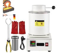 Electric Metal Melting Furnace, 2000W, 1150℃ Digital Melting Machine for Melting Scrap Metal, Silver, Gold, 1kg/2kg/3kg Capacity