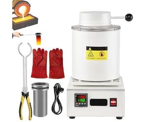 Electric Metal Melting Furnace, 2000W, 1150℃ Digital Melting Machine for Melting Scrap Metal, Silver, Gold, 1kg/2kg/3kg Capacity