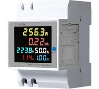 Electric Meter 6 in 1 Digital Energy 100A Single Phase DIN Rail Electricity Meter Ammeter Voltmeter Power Electricity Volt Amp Watt KWh AC40-300V