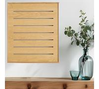 Electric Meter Box Cover Vertical Electrical Panel Cover Wooden, Wall Mounted Circuit Breaker Box Cover for Fuse Box Replacement, Customizable Alarm Electric Panel Covers(Walnut,35x45cm(13 3