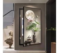 Electric Meter Box Decorative Painting Breaker Box Cover Decorative, Wall Mounted for Breaker Electrical Panel Fuse Switch(Black 6,40 * 80CM/15.7 * 31.5in)