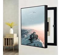 Electric Meter Box Decorative Painting Hide Distribution Cover Decoration Creative Hanging Picture Modern Wall Mounted With Ps Frame Breaker Electrical Panel Fuse Switch(Left,50cm*60cm(19.7*23.6IN))