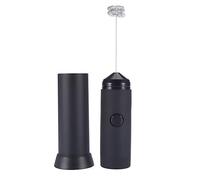 Electric Milk Coffee Frother Handheld Stainless Steel Egg Beater 2 Colors Non Stick Easy Operate for Foaming Milk Coffee Stirring Alcohol Juice Black Red 8.5 x 2inch (Black)