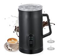 Electric Milk Frother 400W 580ml/19.61oz Warm and Cold Milk Foamer Silent Operation 4 in 1 Automatic Non Slip Stainless Steel Maker for Coffee Latte Cappuccino Hot Chocolate