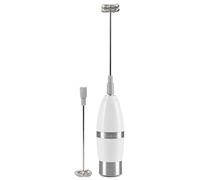 Electric Milk Frother, Drink Whisk, Hot Chocolate Velvetiser, Frappe Enhancer, Great for Coffees, Matcha Tea, Milkshakes and Mixing just About Any Liquids. (White)