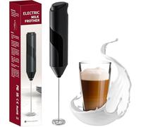 Electric Milk Frother - Electric Milk Foam Maker with Stainless Steel Whisk - Portable Battery Operated Coffee Stirrer for Lattes,Matcha,Protein Shakes - Ergonomic,Compact,Easy to Clean & Use