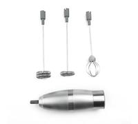 Electric Milk Frother for Latte Art, 19000 RPM Battery-Powered Whisk Mixer with Single/Double Layer & Egg Whisk Heads