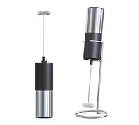 Electric Milk Frother Handheld with Stainless Steel Stand, Whisk Foam Maker for Coffee, Cappuccino, Frappe, Latte, Matcha, Hot Chocolate, Hand Blender Mixer Drink Mixer, Battery Powered