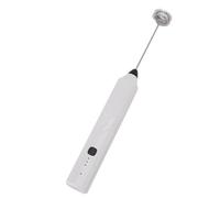 Electric Milk Frother, Multifunctional Efficient Use Drink Mixer Stainless Steel Portable Handheld Milk Foam Maker for Coffee Beverage Ice Cream (White)