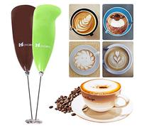 Electric Milk Frother with Powerful for Latte Cappuccino Macchiato Mocha Hot Chocolate, Robust Frothing Instrument with Ergonomic Grip Design, Easy to Clean Stainless Steel Whisk, Craf