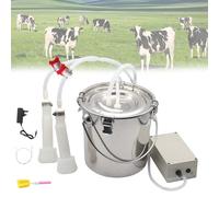 Electric Milking Machine for Cows, 5L Portable Stainless Steel Cattle Milking Machine, Automatically Stops, Adjustable Suction, Vacuum Milk Bucket for Effortless Household Milking (Cattle)