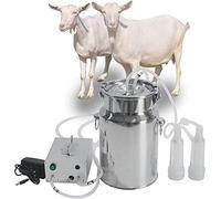 Electric Milking Machine for Cows and Goats, 14L Capacity, Automatic Stop, Dual Control Valve, Portable Milking Equipment Kit