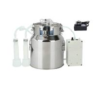 Electric Milking Machine for Goat and Cow, 14L Stainless Steel Bucket, Battery-Powered Pulsation Vacuum Milker for Small Farms