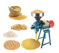 Electric Mill Grain Grinder, 2200W Wet Dry Cereals Grinder, Food Corn Coffee Wheat Feed Flour Grinding Milling Machine with Funnel, Adjustable Thickness and Washable, Wet and Dry