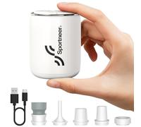 Electric Mini Air Pump - Sportneer 4.5kPa Portable Inflatable Pump with Camping Light and Magnetic Design, 1600mAh USB Rechargeable Tiny Electric Pump Air Mattress Pump for Outdoor Home Use