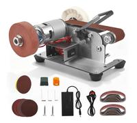 Electric Mini Belt Sander, Sander Knife Sharpener Sanding Machine, Small Bench Grinder Kit 7 Speed Adjustable Power Polisher DIY Polishing Grinding Tool for Polishing, Wood Metal Working (2)