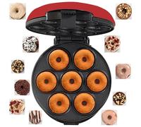 Electric Mini Doughnut Maker, 7-Hole Non-Stick Donut Machine with Thermostat for Easy Breakfast and Snack Desserts