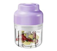 Electric Mini Garlic Chopper, 2025 New Small Garlic Chopper Mincer 350ml, Electric Food Processor Tool, Usb Rechargeable Wireless Veggie Grinder, for Mashing Onion, Chili, Ginger (Purple)