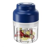 Electric Mini Garlic Chopper, 2025 New Small Garlic Chopper Mincer 350ml, Electric Food Processor Tool, Usb Rechargeable Wireless Veggie Grinder, for Mashing Onion, Chili, Ginger (Blue)