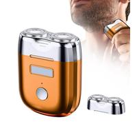 Electric Mini Haver for Men, 2025 Upgrade Electric Razor for Men, Double Head Razor, USB Rechargeable, Waterproof Compact Razor for Wet & Dry Shaving, for Travel Home Business Trip (Orange)