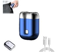 Electric Mini Haver for Men, New Mini Electric Shaver, Rechargeable Waterproof Compact Electrics Shavers, USB Rechargeable Waterproof Compact for Travel Home Business Trip (Sapphire Blue)
