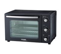 Cooks Professional Mini Oven | Electric Multi Function Countertop Cooker | 34L Capacity | Adjustable Temperature Control & Timer | 1500W | Includes Roasting Dish & Wire Rack | Black and Silver