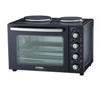Electric Mini Oven 34L with Hobs Portable Multifunction Cooker Black & Silver [EEK: A+]