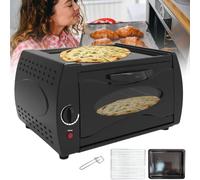 Electric Mini Pizza Oven with Temperature Control and Glass Window for Home Kitchen Cooking
