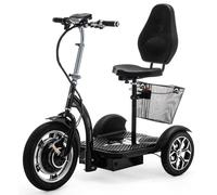 VELECO ZT16-3 Wheeled Mobility Device - Easy to manouver - Big Wheels - Removable Shopping Basket - Small Turning Circle (Black)