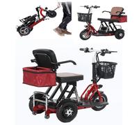 Electric Mobility Scooter 3 Wheeled with Extra Accessories Package Foldable Comfortable Seat for Seniors Adults Handicapped Elderly,10in