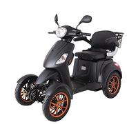 Electric Mobility Scooter 4 Wheeled Matt Black with Extra Accessories Package: Mobility Scooter Waterproof Cover, Phone Holder, Bottle Holder by Green Power JH500