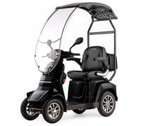 Electric scooter for seniors GRAVIS with windscreen and roof BLACK