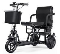 Electric Mobility Tricycle, Lightweight Folding 3-Wheel E-Trike for Adults & Seniors, 350W Motor & 3 Speed Modes, Removable Battery with 8AH/12AH Options, Includes Basket & Storage(12AH)