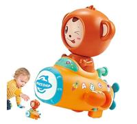 Electric Monkey Toy | Monkey Spaceship Toy | Face Changing Monkey, Walking Animal Toy Lights and Sounds Driving Monkey Toy Interactive Monkey Toy Monkey Driving Action Spaceship Animal Toy
