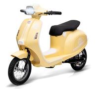 Electric Moped Scooter for Kids, 24V 350W Kids Ride on Motorcycle, Max Up to 14MPH, with Rear Brake, Twist Grip Throttle & LED Light, Electric Motorbike for Kids/Teens 8-12, Beige