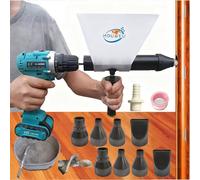 Electric Mortar Grout Gun Portable Pointing Grouting Caulking Sprayer with 9 Nozzles (Without Electric Drill)