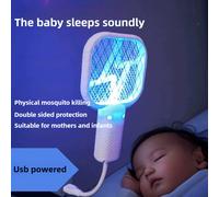 Electric Mosquito Swatter Rechargeable Bug Zapper UV Light Fly Killer Insect Racket for Home Outdoor Pest Control Camping Use Black-10PCS