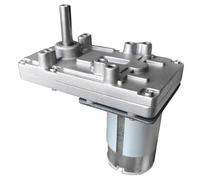 Electric Motor, DC Motor 7-Type 555 Metal Gear Geared Motors DC 12V 24V 45-200RPM Reciprocating Mechanism Motor 7-shaped High Torque Worm Box(24V-107RPM)
