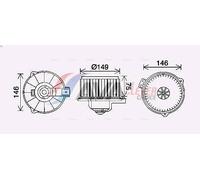 Electric Motor, interior blowe AVA COOLING TO8735 for AVENSIS (_T22_) 2 1997-