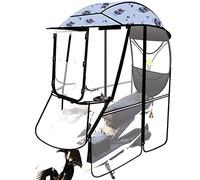 Electric Motorcycle Bicycle Sun Shade Rain Cover, Fully Enclosed Folding Waterproof Umbrella Scooter Transparent Canopy for Universal Car Motor Scooter,2,no Rearview Mirror